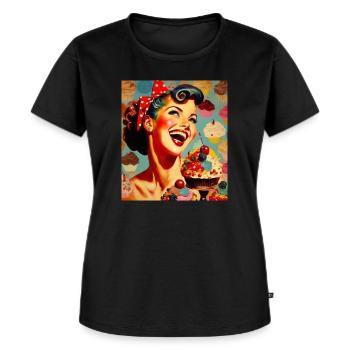 Style rétro des années 50 - T-shirt Premium bio Femme - noir - Devant - Selfina (174cm)