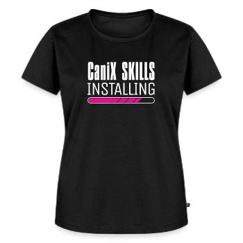 Hundesport Laufen mit Hund Dogtrekking Canicross - Frauen Premium Bio T-Shirt - Schwarz - Vorne - Selfina (174cm)