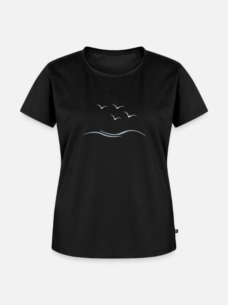 Möwen - Frauen Premium Bio T-Shirt - Schwarz