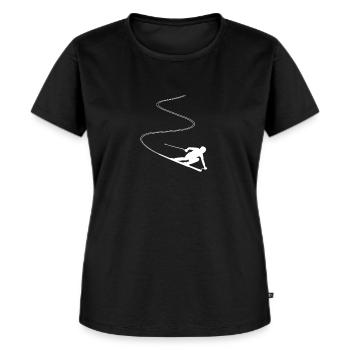 Skifahrer Skifahren Wintersport - Frauen Premium Bio T-Shirt - Schwarz - Vorne - Selfina (174cm)