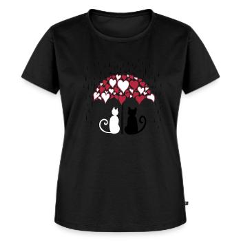 AD Lovely cats II - T-shirt Premium bio Femme - noir - Devant - Selfina (174cm)