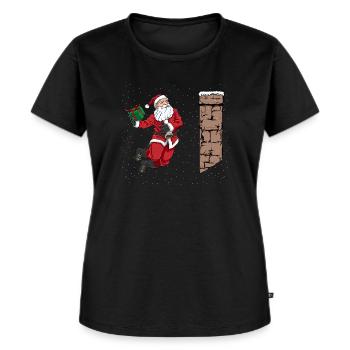 Weihnachtsmann Dunk Geschenk Basketball Lustiges - Frauen Premium Bio T-Shirt - Schwarz - Vorne - Selfina (174cm)
