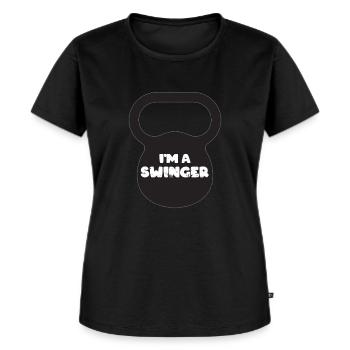 Funny Gym Gift I'm A Swinger Kettlebell Workout - Women's Premium Organic T-shirt - black - Front - Selfina (174cm)