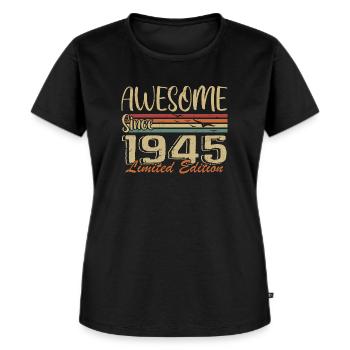 Legenden werden 1945 geboren Jahrgang 1945 - Frauen Premium Bio T-Shirt - Schwarz - Vorne - Selfina (174cm)