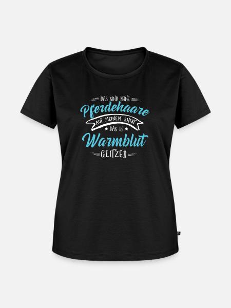 Warmblut Pferde Shirt-Glitzer - Frauen Premium Bio T-Shirt - Schwarz