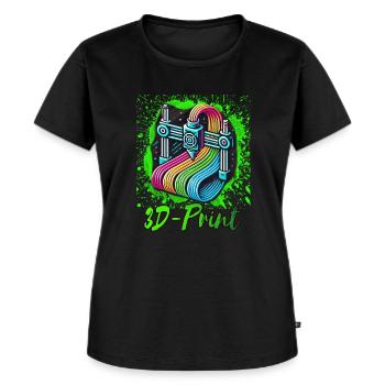 3d print - Frauen Premium Bio T-Shirt - Schwarz - Vorne - Selfina (174cm)