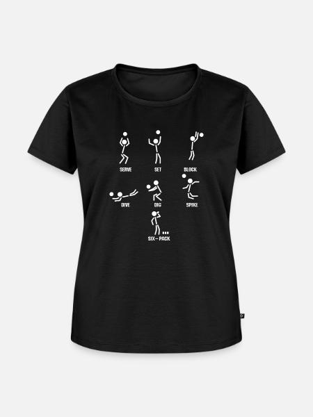 Volleyball Sixpack - Frauen Premium Bio T-Shirt - Schwarz