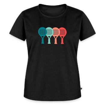 Padel Tennis Padel Raquette Retro Padel - T-shirt Premium bio Femme - noir - Devant - Selfina (174cm)