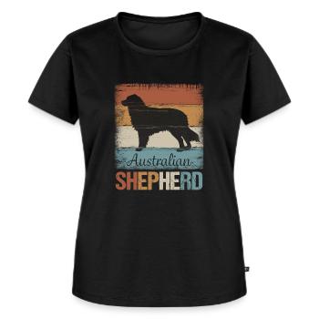 Australian Shepherd - Frauen Premium Bio T-Shirt - Schwarz - Vorne - Selfina (174cm)