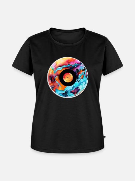 Schallplatte - Frauen Premium Bio T-Shirt - Schwarz