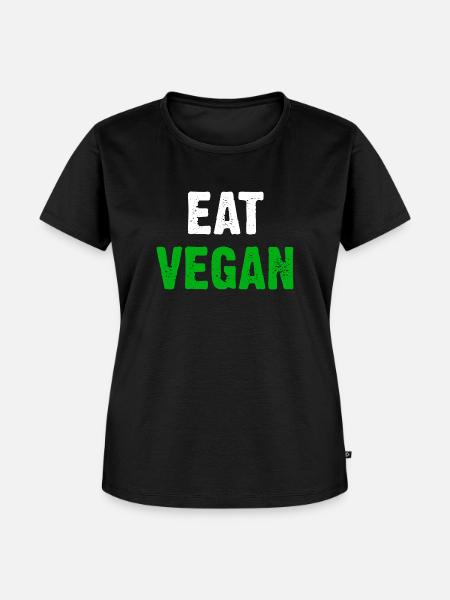 Eat Vegan - Frauen Premium Bio T-Shirt - Schwarz