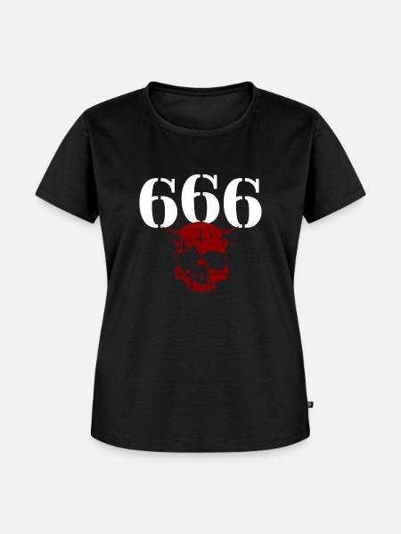 666 Teufelsschädel - Frauen Premium Bio T-Shirt - Schwarz