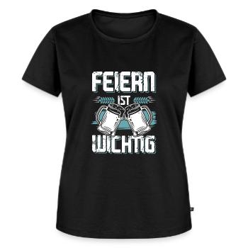 feiern bier - Frauen Premium Bio T-Shirt - Schwarz - Vorne - Selfina (174cm)