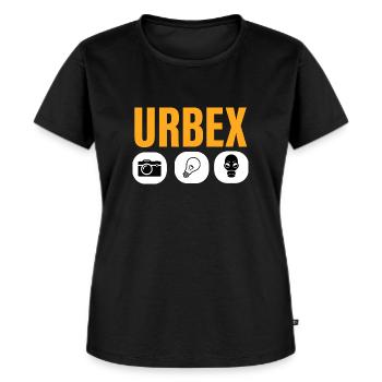 Urbex Design - Frauen Premium Bio T-Shirt - Schwarz - Vorne - Selfina (174cm)