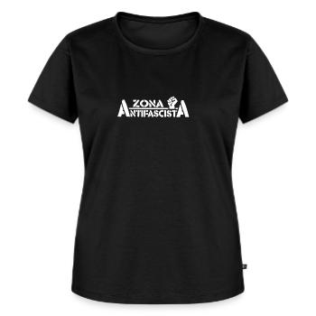 Antifascistische zone - Vrouwen Premium Bio T-shirt - zwart - Voor - Selfina (174cm)