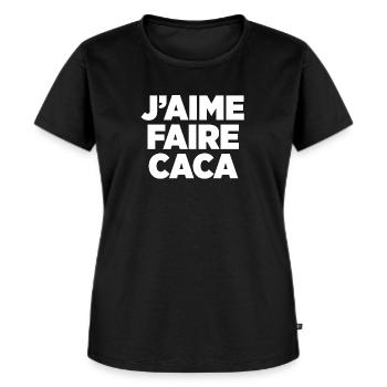 J'aime faire caca - T-shirt Premium bio Femme - noir - Devant - Selfina (174cm)