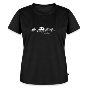 Camping - Frauen Premium Bio T-Shirt - Schwarz - Vorne - Selfina (174cm)