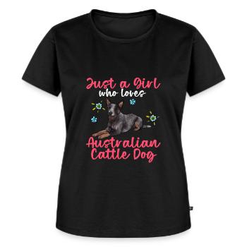 Australian Cattle Dog - Frauen Premium Bio T-Shirt - Schwarz - Vorne - Selfina (174cm)