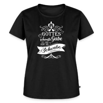 Schwäbisch Schwabe - Frauen Premium Bio T-Shirt - Schwarz - Vorne - Selfina (174cm)