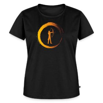 Bogenschütze - Frauen Premium Bio T-Shirt - Schwarz - Vorne - Selfina (174cm)