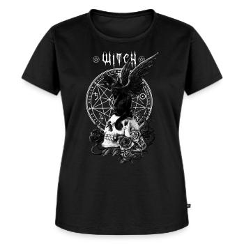 Alchemy England Katze Neun Leben Nine Lives of Poe - Frauen Premium Bio T-Shirt - Schwarz - Vorne - Selfina (174cm)