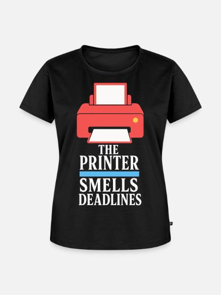 Drucker riecht nach Deadlines - Frauen Premium Bio T-Shirt - Schwarz