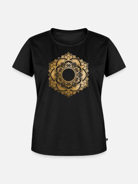 Mandala No.4 Gold - Frauen Premium Bio T-Shirt - Schwarz