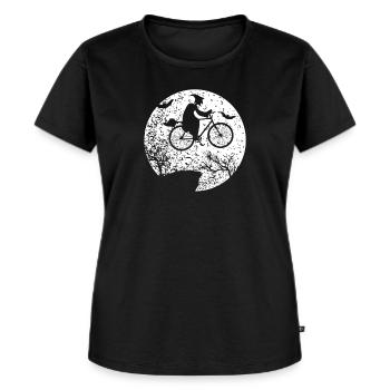 Fietser heks fietsen heks Halloween cadeau - Vrouwen Premium Bio T-shirt - zwart - Voor - Selfina (174cm)