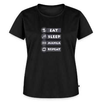 Idée cadeau manga - T-shirt Premium bio Femme - noir - Devant - Selfina (174cm)