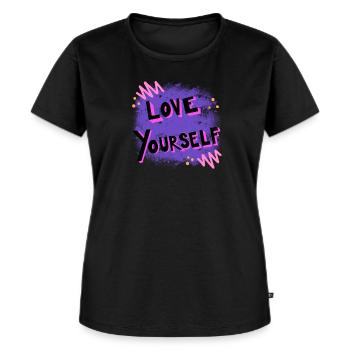 Love Yourself - Bright, Bold, Self Love - Women's Premium Organic T-shirt - black - Front - Selfina (174cm)
