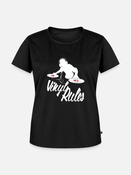 Vinyl Deejay - Frauen Premium Bio T-Shirt - Schwarz