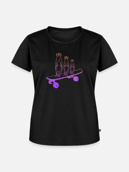 Skateboard Erdmännchen Skater Skateboarding - Frauen Premium Bio T-Shirt - Schwarz