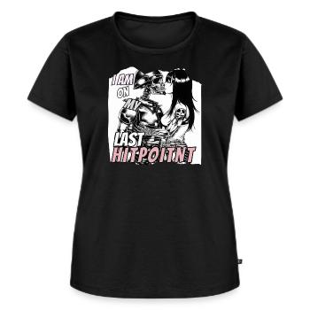 Gamer - Je suis sur mon dernier point de vie - T-shirt Premium bio Femme - noir - Devant - Selfina (174cm)