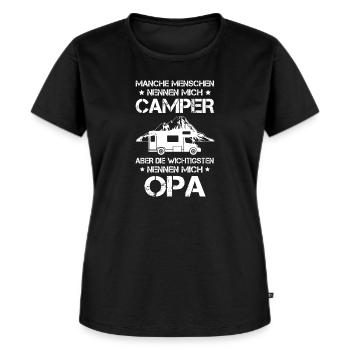 Camping Opa Wohnmobil Geschenk - Frauen Premium Bio T-Shirt - Schwarz - Vorne - Selfina (174cm)