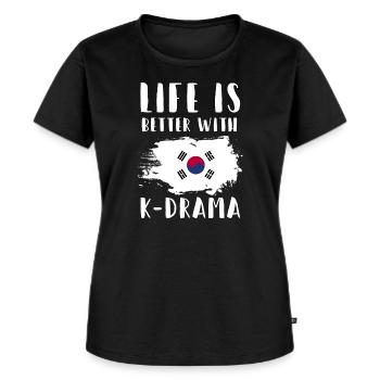 K-Drama K-Drama cadeau coréen - T-shirt Premium bio Femme - noir - Devant - Selfina (174cm)