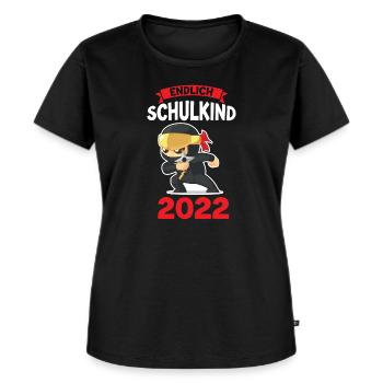 Schulkind 2022 Einschulung Ninja Geschenk - Frauen Premium Bio T-Shirt - Schwarz - Vorne - Selfina (174cm)