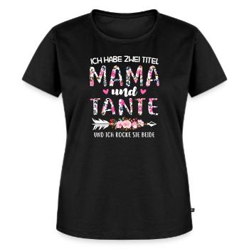 Mama Tante Mutter Geschenk - Frauen Premium Bio T-Shirt - Schwarz - Vorne - Selfina (174cm)