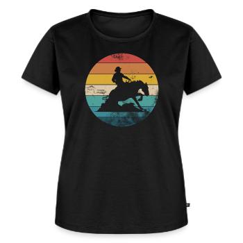 Sliding Stop Westernreiten Reining Geschenk - Frauen Premium Bio T-Shirt - Schwarz - Vorne - Selfina (174cm)