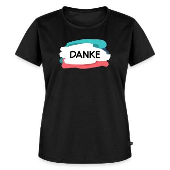 Danke - Frauen Premium Bio T-Shirt - Schwarz - Vorne - Selfina (174cm)