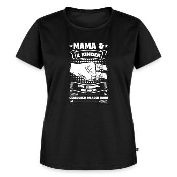 Mama 2 Kinder Mutter Geschenk - Frauen Premium Bio T-Shirt - Schwarz - Vorne - Selfina (174cm)