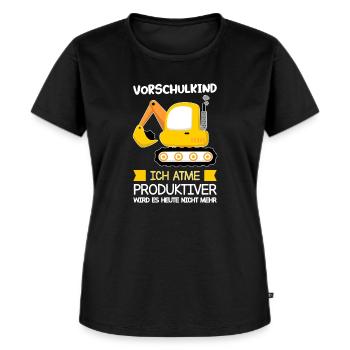 Vorschule Bagger Vorschulkinder Geschenk - Frauen Premium Bio T-Shirt - Schwarz - Vorne - Selfina (174cm)
