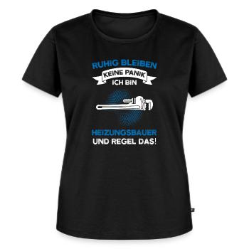 Heizungsbauer Beruf Heizungsbau Geschenk - Frauen Premium Bio T-Shirt - Schwarz - Vorne - Selfina (174cm)