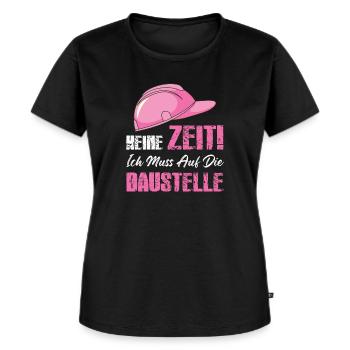 Baustelle Frau Bauarbeiterin Geschenk - Frauen Premium Bio T-Shirt - Schwarz - Vorne - Selfina (174cm)
