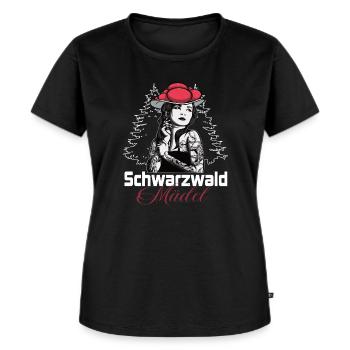 Modern Black Forest girl with Bollenhut - Women's Premium Organic T-shirt - black - Front - Selfina (174cm)
