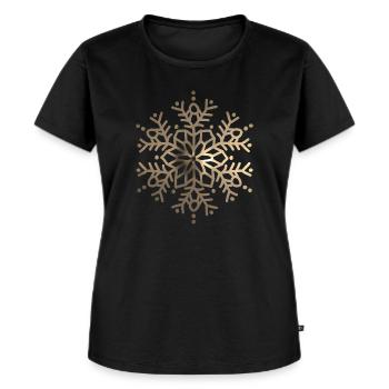 Golden snowflake women gift - Women's Premium Organic T-shirt - black - Front - Selfina (174cm)