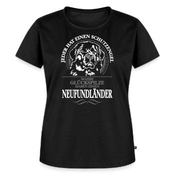 NEUFUNDLÄNDER Schutzengel Wilsigns Geschenk - Frauen Premium Bio T-Shirt - Schwarz - Vorne - Selfina (174cm)