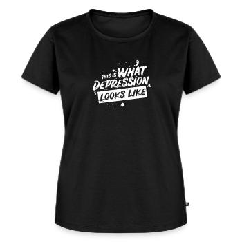 Depression Geschenk Psychater Patienten - Frauen Premium Bio T-Shirt - Schwarz - Vorne - Selfina (174cm)