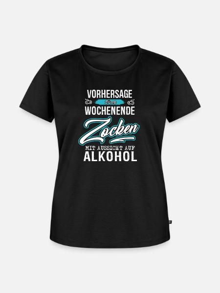VORHERSAGE - WOCHENENDE - ZOCKEN - Frauen Premium Bio T-Shirt - Schwarz