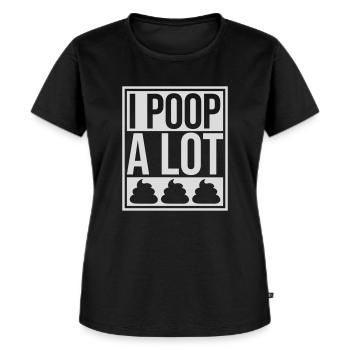 Je fais beaucoup caca - T-shirt Premium bio Femme - noir - Devant - Selfina (174cm)