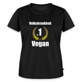 Volkskrankheit Vegan Anti Vegan - Frauen Premium Bio T-Shirt - Schwarz - Vorne - Selfina (174cm)